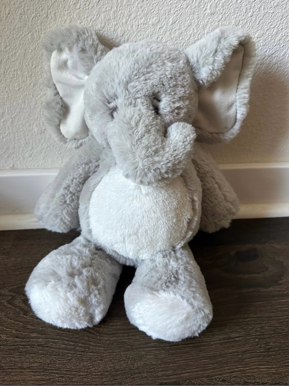 Bearington Baby Gray and White Elephant Plush 13" stuffed animal plush